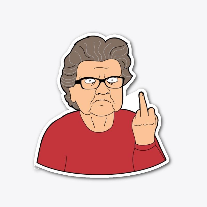 ANGRY GRANDMA MIDDLE FINGER